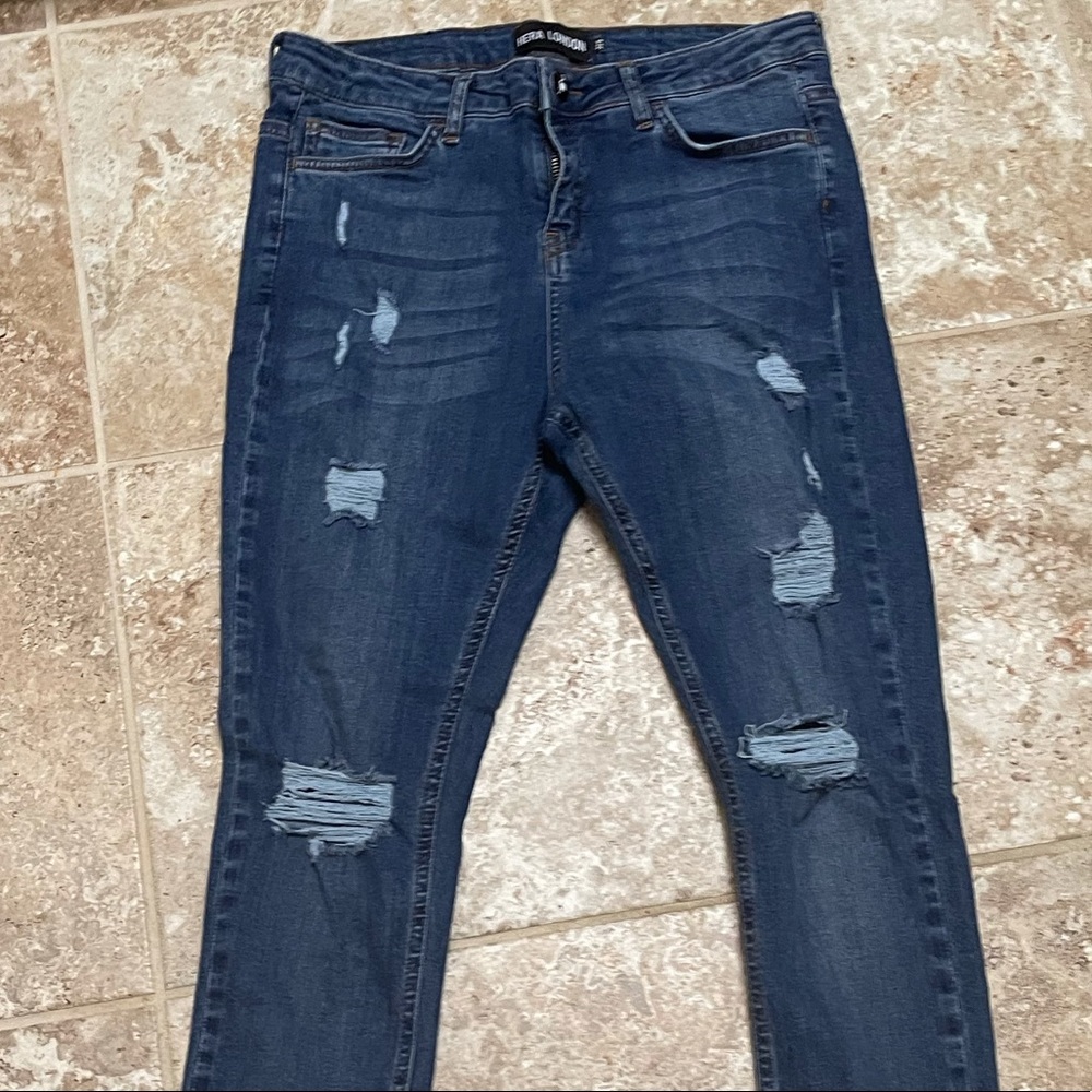 Men’s Hera London Jeans. Ripped and repaired.New